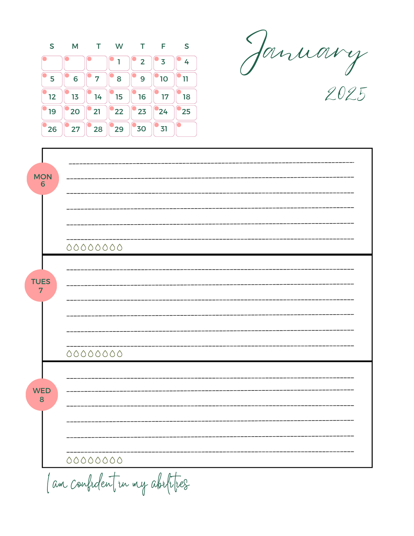 You Are Loved 12-Month 2025 Work-Life Balance Planner