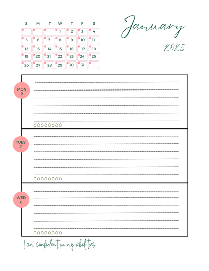 You Are Loved 12-Month 2025 Work-Life Balance Planner