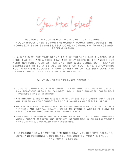 You Are Loved 12-Month 2025 Work-Life Balance Planner